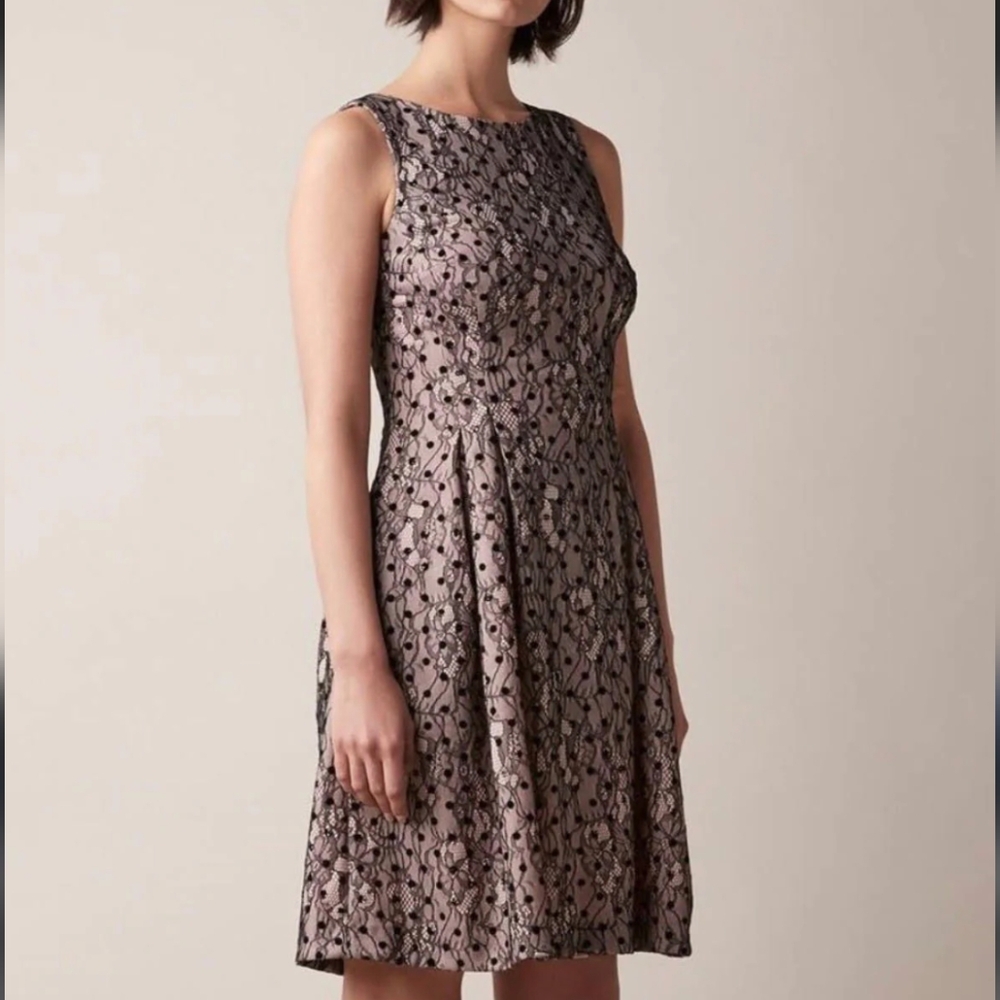 4/$40 JW Jason Wu | Lace Nude & Black Sleeveless Dress Fit & Flare Medium